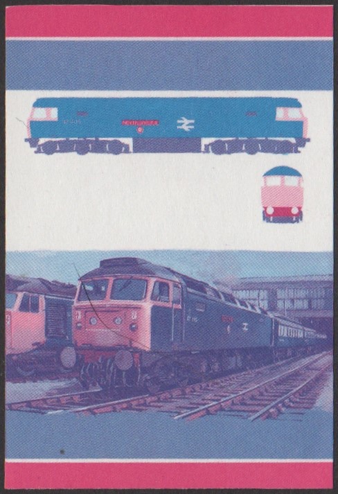 Nukulaelae 4th Series 10c 1962 Class 47 Co-Co Locomotive Stamp Blue-Red Stage Color Proof