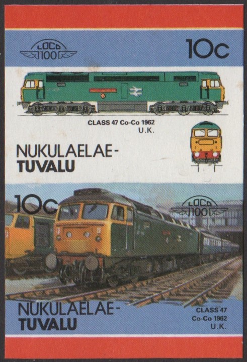 Nukulaelae 4th Series 10c 1962 Class 47 Co-Co Locomotive Stamp Final Stage Color Proof