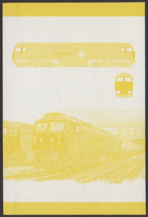 Nukulaelae 4th Series 10c 1962 Class 47 Co-Co Locomotive Stamp Yellow Stage Color Proof