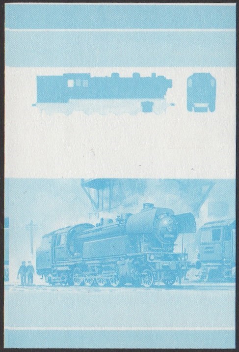 Nukulaelae 4th Series 15c 1955 DRB 2-8-4T 83-10 Locomotive Stamp Blue Stage Color Proof