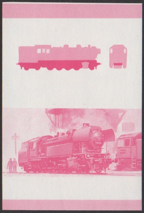 Nukulaelae 4th Series 15c 1955 DRB 2-8-4T 83-10 Locomotive Stamp Red Stage Color Proof