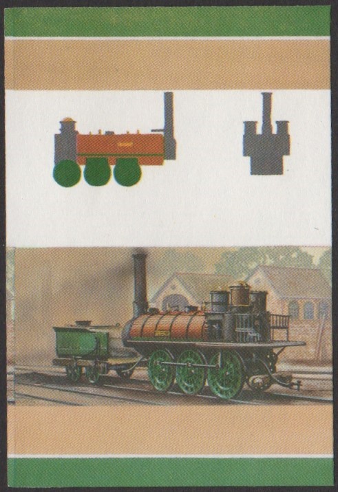 Nukulaelae 4th Series 25c 1839 Albion Railroad Samson 0-6-0 Locomotive Stamp All Colors Stage Color Proof