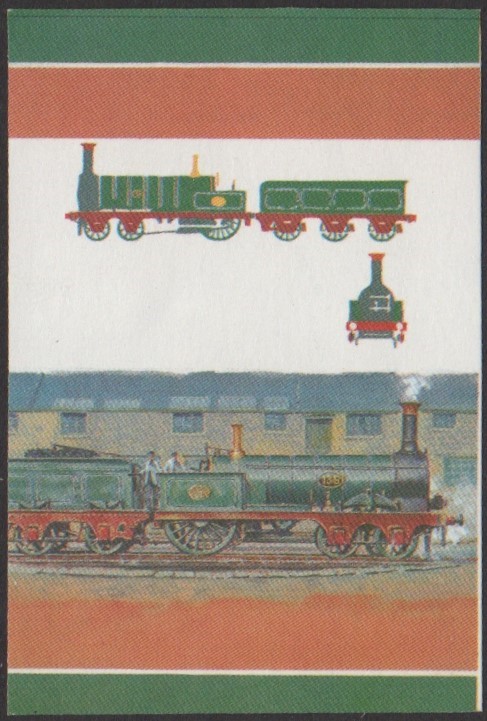 Nukulaelae 4th Series 40c 1851 Folkstone Folkstone Class 4-2-0 Locomotive Stamp All Colors Stage Color Proof