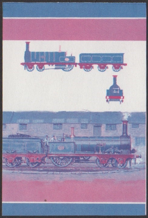 Nukulaelae 4th Series 40c 1851 Folkstone Folkstone Class 4-2-0 Locomotive Stamp Blue-Red Stage Color Proof