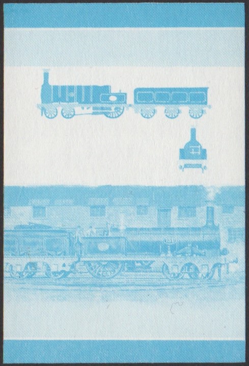 Nukulaelae 4th Series 40c 1851 Folkstone Folkstone Class 4-2-0 Locomotive Stamp Blue Stage Color Proof