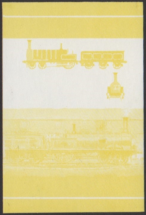 Nukulaelae 4th Series 40c 1851 Folkstone Folkstone Class 4-2-0 Locomotive Stamp Yellow Stage Color Proof
