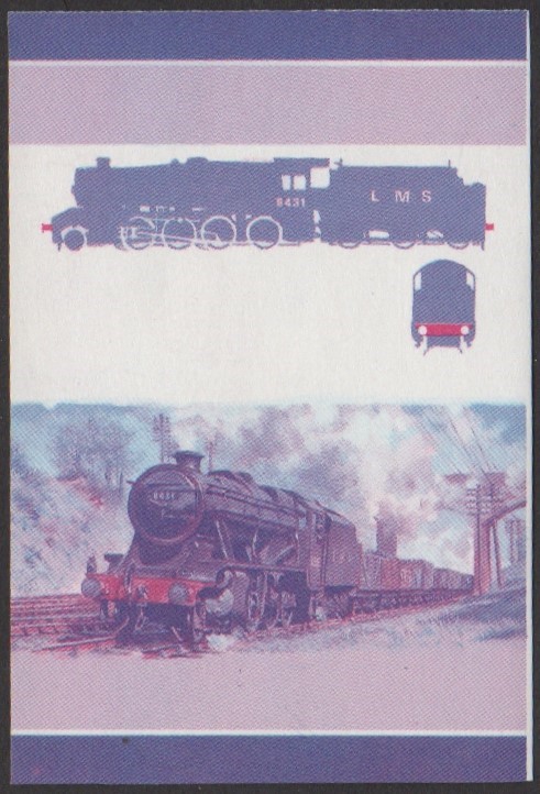 Nukulaelae 4th Series 50c 1936 Class 8F 2-8-0 Locomotive Stamp Blue-Red Stage Color Proof