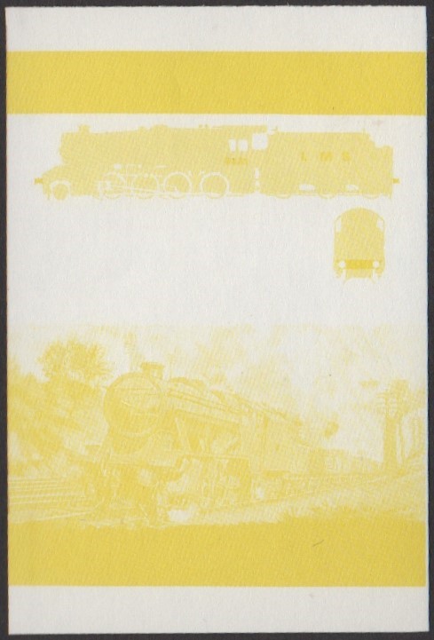 Nukulaelae 4th Series 50c 1936 Class 8F 2-8-0 Locomotive Stamp Yellow Stage Color Proof