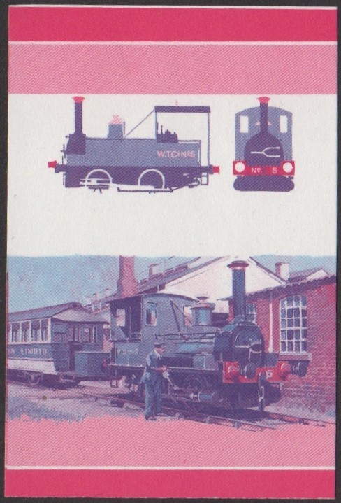 Nukulaelae 4th Series 80c 1857 Shannon 0-4-0T Locomotive Stamp Blue-Red Stage Color Proof