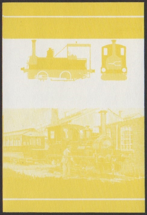 Nukulaelae 4th Series 80c 1857 Shannon 0-4-0T Locomotive Stamp Yellow Stage Color Proof