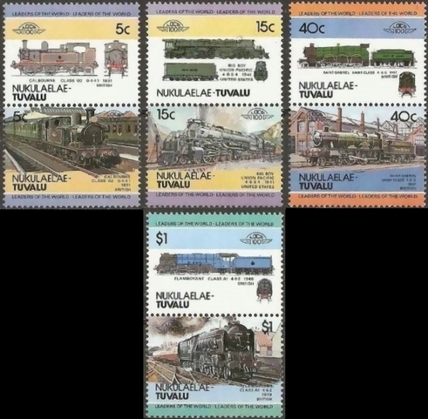 1984 Nukulaelae Leaders of the World, Locomotives (1st series) Stamps