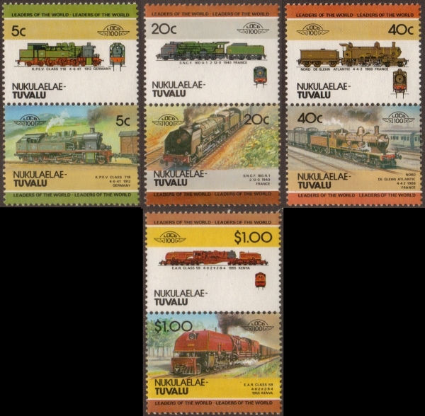 1984 Nukulaelae Leaders of the World, Locomotives (2nd series) Stamps