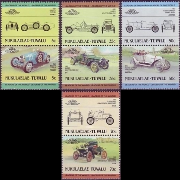 1985 Nukulaelae Leaders of the World, Automobiles (1st series) Stamps