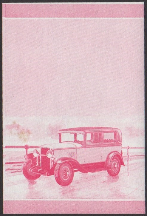 Tuvalu 1st Series 50c 1929 Chevrolet International Six Automobile Stamp Red Stage Color Proof