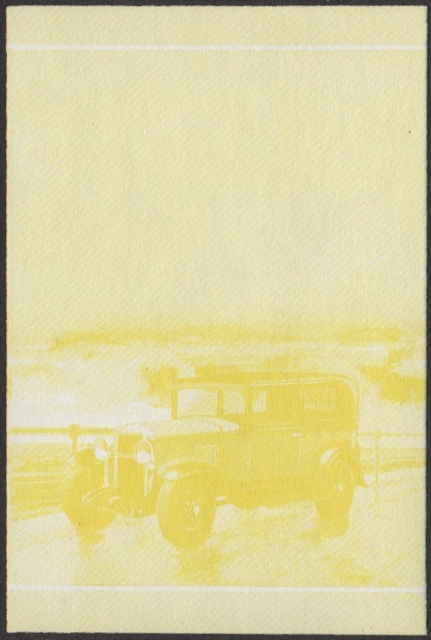 Tuvalu 1st Series 50c 1929 Chevrolet International Six Automobile Stamp Yellow Stage Color Proof