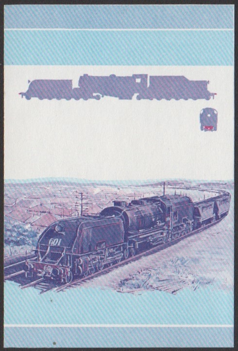 Tuvalu 1st Series 15c 1952 Class AD 60 4-8-4+4-8-4 New South Wales Government Railways Locomotive Stamp Blue-Red Stage Color Proof