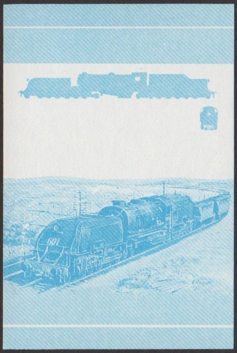 Tuvalu 1st Series 15c 1952 Class AD 60 4-8-4+4-8-4 New South Wales Government Railways Locomotive Stamp Blue Stage Color Proof