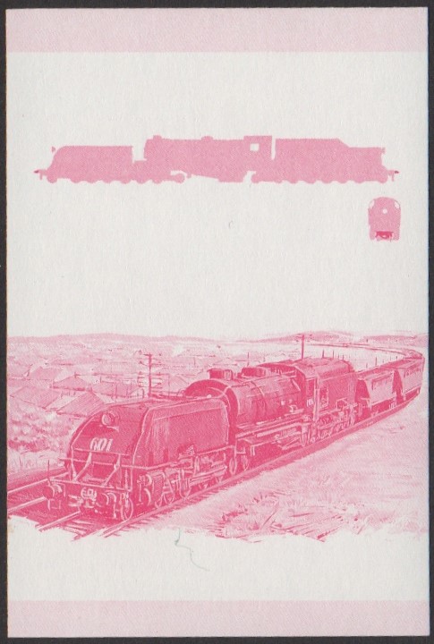 Tuvalu 1st Series 15c 1952 Class AD 60 4-8-4+4-8-4 New South Wales Government Railways Locomotive Stamp Red Stage Color Proof