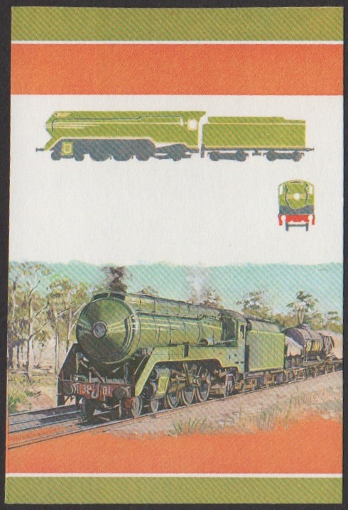 Tuvalu 1st Series 40c 1943 Class C38 4-6-2 New South Wales Government Railways Locomotive Stamp All Colors Stage Color Proof