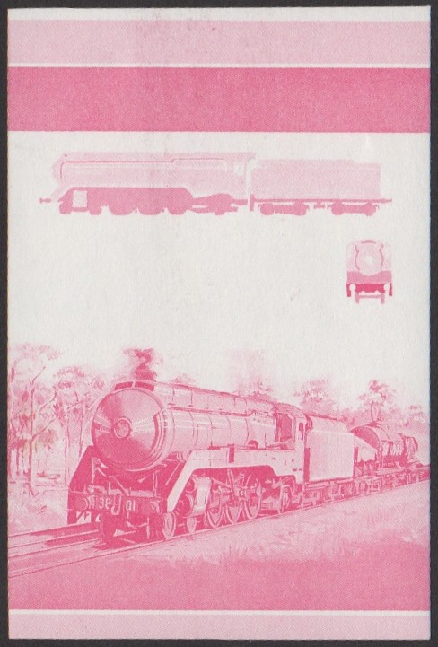 Tuvalu 1st Series 40c 1943 Class C38 4-6-2 New South Wales Government Railways Locomotive Stamp Red Stage Color Proof