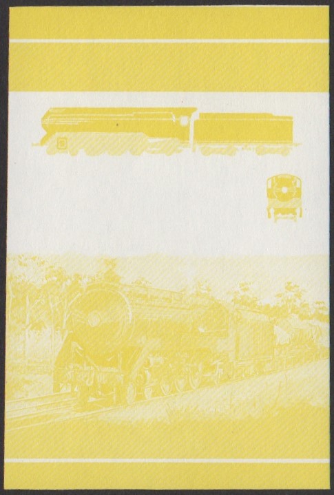 Tuvalu 1st Series 40c 1943 Class C38 4-6-2 New South Wales Government Railways Locomotive Stamp Yellow Stage Color Proof