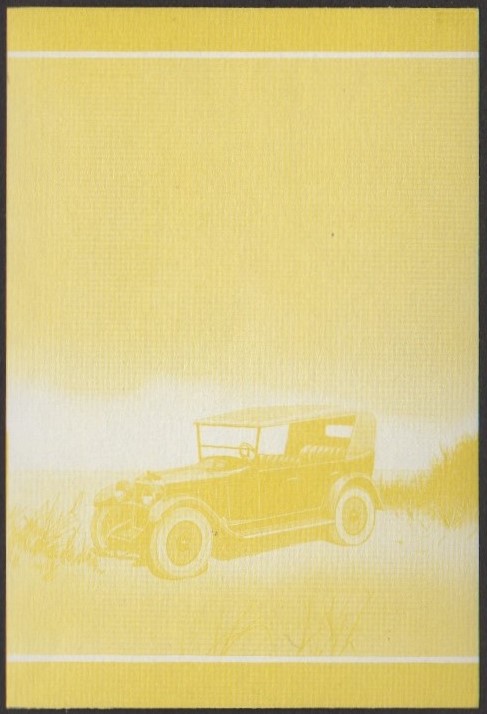 Tuvalu 2nd Series 1c 1923 Rickenbacker Automobile Stamp Yellow Stage Color Proof