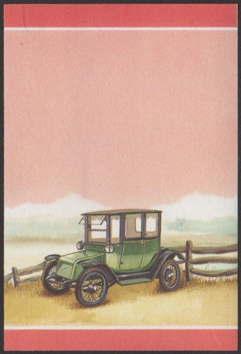 Tuvalu 2nd Series 20c 1914 Detroit-Electric Two Door Brougham Automobile Stamp All Colors Stage Color Proof