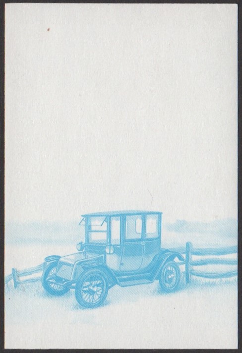 Tuvalu 2nd Series 20c 1914 Detroit-Electric Two Door Brougham Automobile Stamp Blue Stage Color Proof