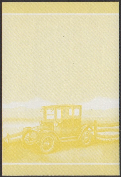 Tuvalu 2nd Series 20c 1914 Detroit-Electric Two Door Brougham Automobile Stamp Yellow Stage Color Proof