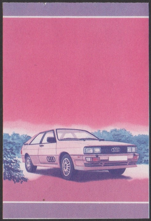 Tuvalu 2nd Series 70c 1982 Audi Quattro Automobile Stamp Blue-Red Stage Color Proof