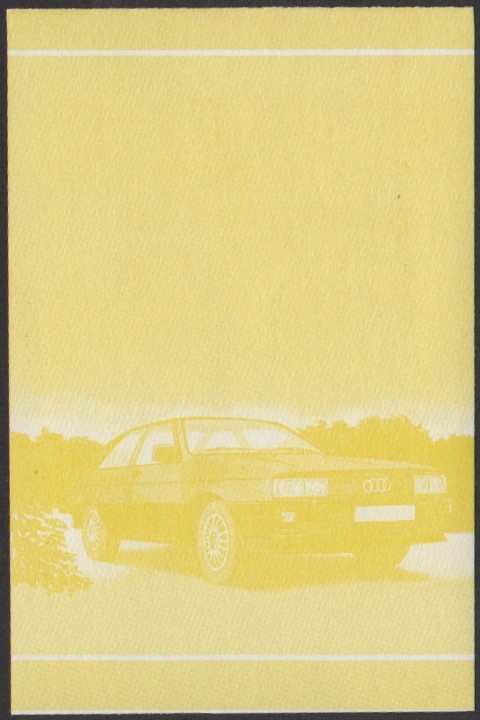 Tuvalu 2nd Series 70c 1982 Audi Quattro Automobile Stamp Yellow Stage Color Proof