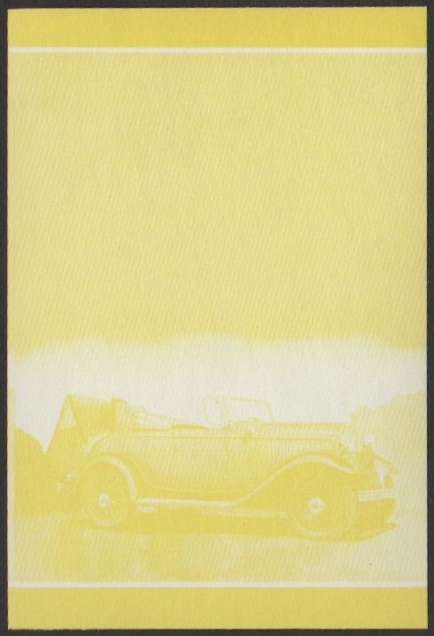 Tuvalu 3rd Series $1.00 1932 Ford V-8 Automobile Stamp Yellow Stage Color Proof