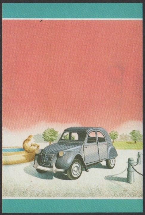 Tuvalu 3rd Series 35c 1950 Citroen 2 CV Automobile Stamp All Colors Stage Color Proof