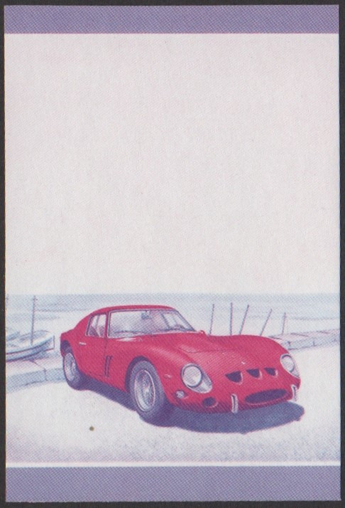 Tuvalu 3rd Series 55c 1962 Ferrari 250 GTO Automobile Stamp Blue-Red Stage Color Proof