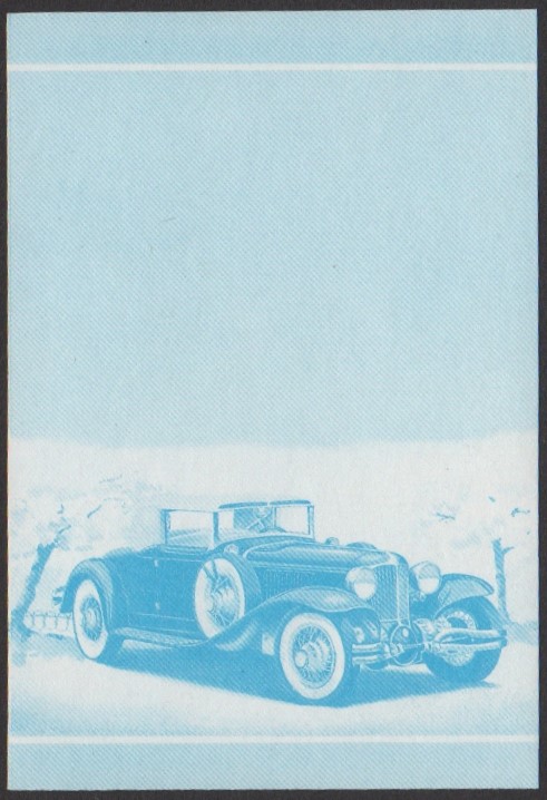 Tuvalu 3rd Series 5c 1929 Cord L-29 Automobile Stamp Blue Stage Color Proof
