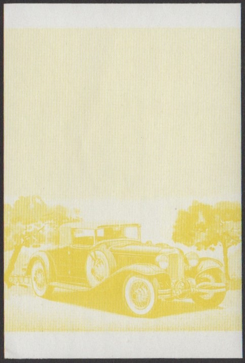 Tuvalu 3rd Series 5c 1929 Cord L-29 Automobile Stamp Yellow Stage Color Proof
