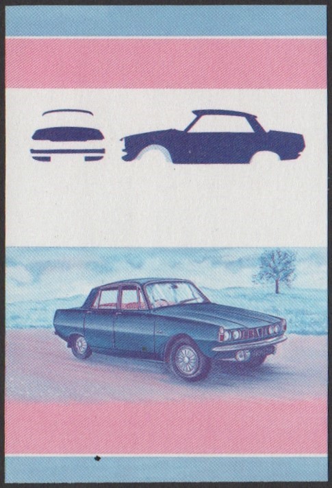 Tuvalu 4th Series 40c 1964 Rover 2000 Automobile Stamp Blue-Red Stage Color Proof