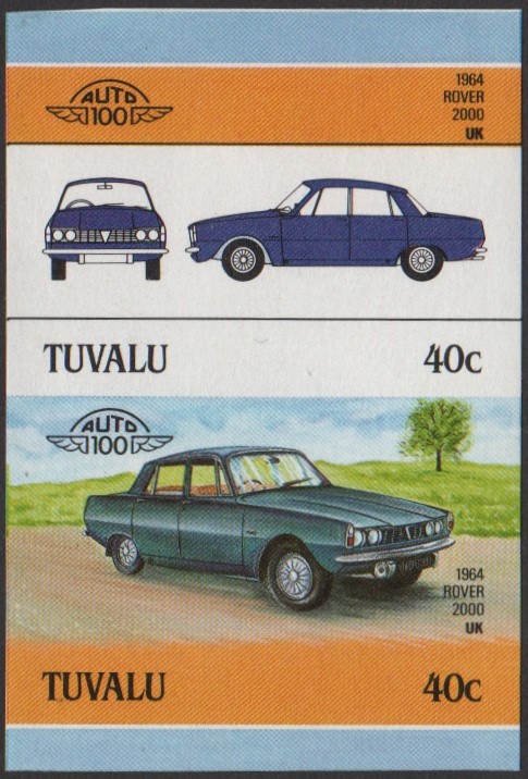 Tuvalu 4th Series 40c 1964 Rover 2000 Automobile Stamp Final Stage Color Proof