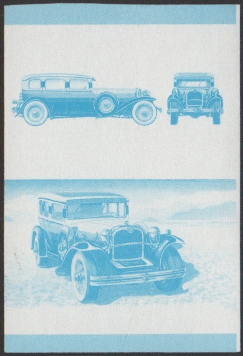 Tuvalu 4th Series 50c 1930 Ruxton Automobile Stamp Blue Stage Color Proof