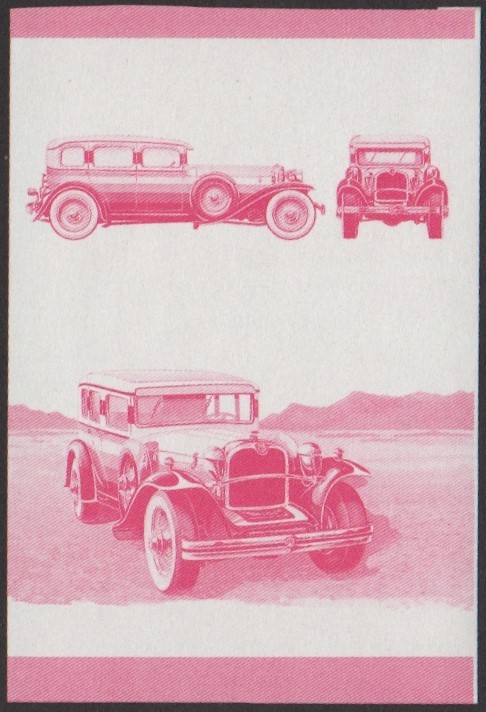 Tuvalu 4th Series 50c 1930 Ruxton Automobile Stamp Red Stage Color Proof