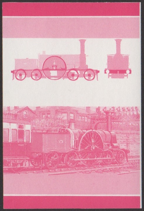 Tuvalu 4th Series $1.00 1853 Pearson 4-2-4T Locomotive Stamp Red Stage Color Proof