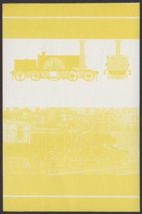 Tuvalu 4th Series $1.00 1853 Pearson 4-2-4T Locomotive Stamp Yellow Stage Color Proof