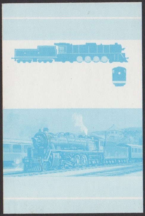 Tuvalu 4th Series 10c 1935 Class KF 4-8-4 Locomotive Stamp Blue Stage Color Proof