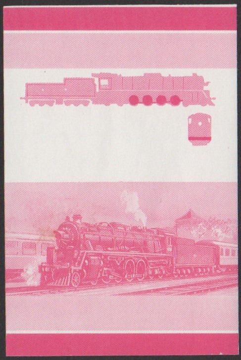 Tuvalu 4th Series 10c 1935 Class KF 4-8-4 Locomotive Stamp Red Stage Color Proof