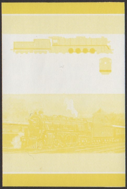 Tuvalu 4th Series 10c 1935 Class KF 4-8-4 Locomotive Stamp Yellow Stage Color Proof