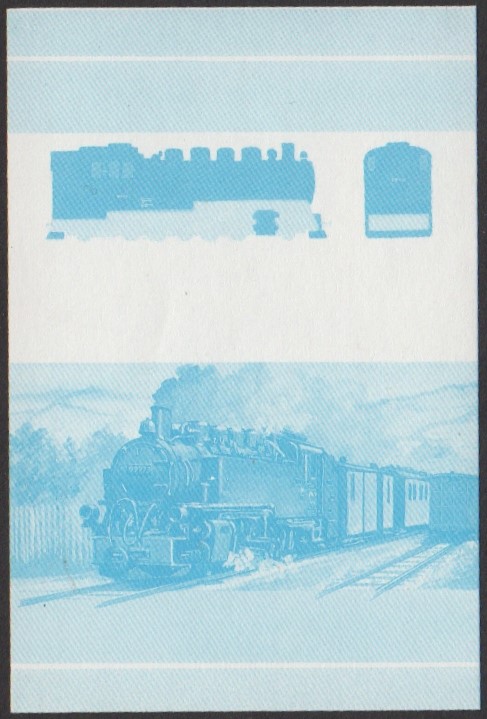 Tuvalu 4th Series 30c 1952 Class 99-77 2-10-2T Locomotive Stamp Blue Stage Color Proof