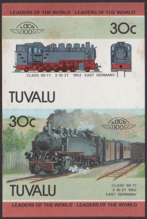 Tuvalu 4th Series 30c 1952 Class 99-77 2-10-2T Locomotive Stamp Final Stage Color Proof