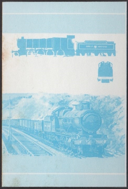 Tuvalu 4th Series 5c 1905 Churchward 28XX Class 2-8-0 Locomotive Stamp Blue Stage Color Proof