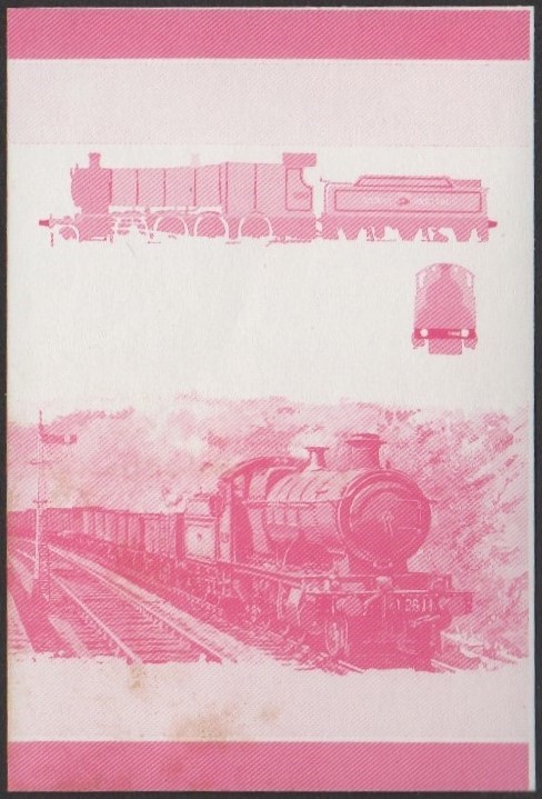 Tuvalu 4th Series 5c 1905 Churchward 28XX Class 2-8-0 Locomotive Stamp Red Stage Color Proof