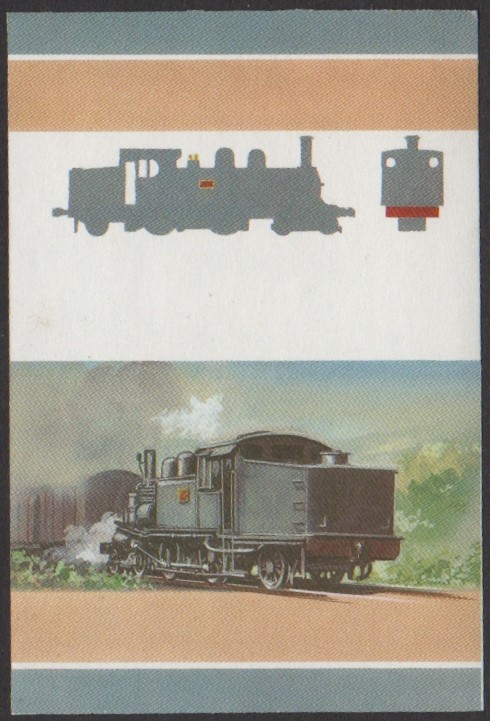 Tuvalu 5th Series $1.00 1908 J.N.R. Class 1070 4-4-2T Locomotive Stamp All Colors Stage Color Proof